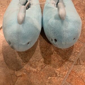 5/$20 kids shoes Mix&Match 
Cat & Jack Light Blue Narwhal Slippers